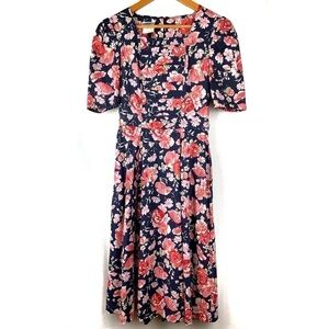 Vintage Laura Ashley floral midi cottagecore dress